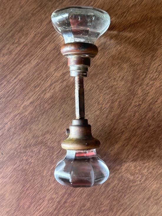 Other - Vintage Clear Glass Door Knob Set with Brass Hardware